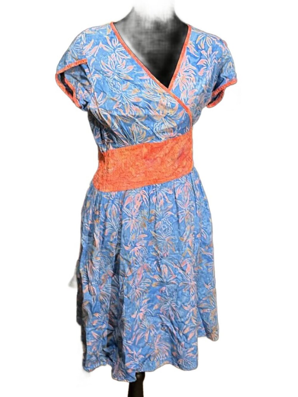 Go Fish Batik Faux Wrap Dress